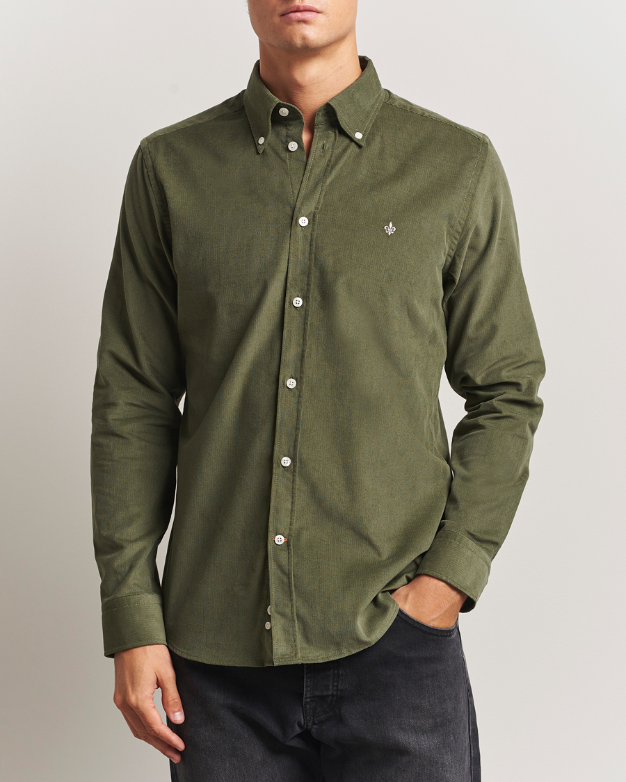 Herr | Skjortor | Morris | Douglas Corduroy Shirt Olive