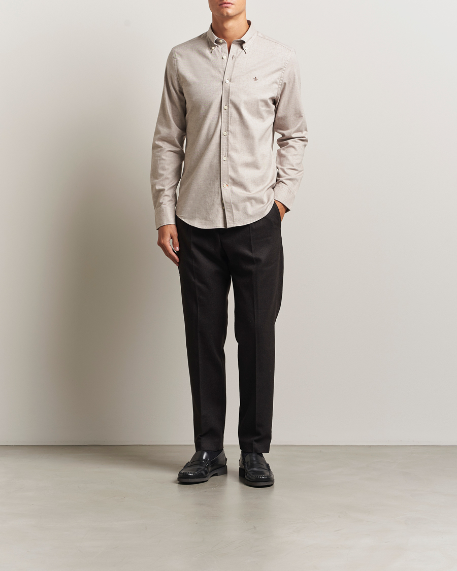 Herr | Skjortor | Morris | Watts Flannel Shirt Khaki