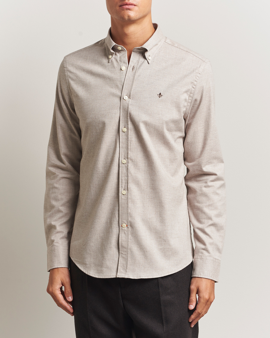 Herr | Skjortor | Morris | Watts Flannel Shirt Khaki