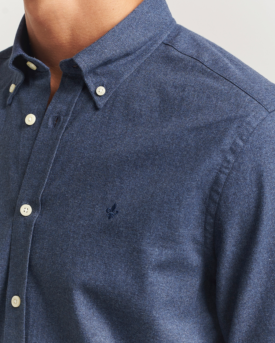 Herr | Skjortor | Morris | Watts Flannel Shirt Navy