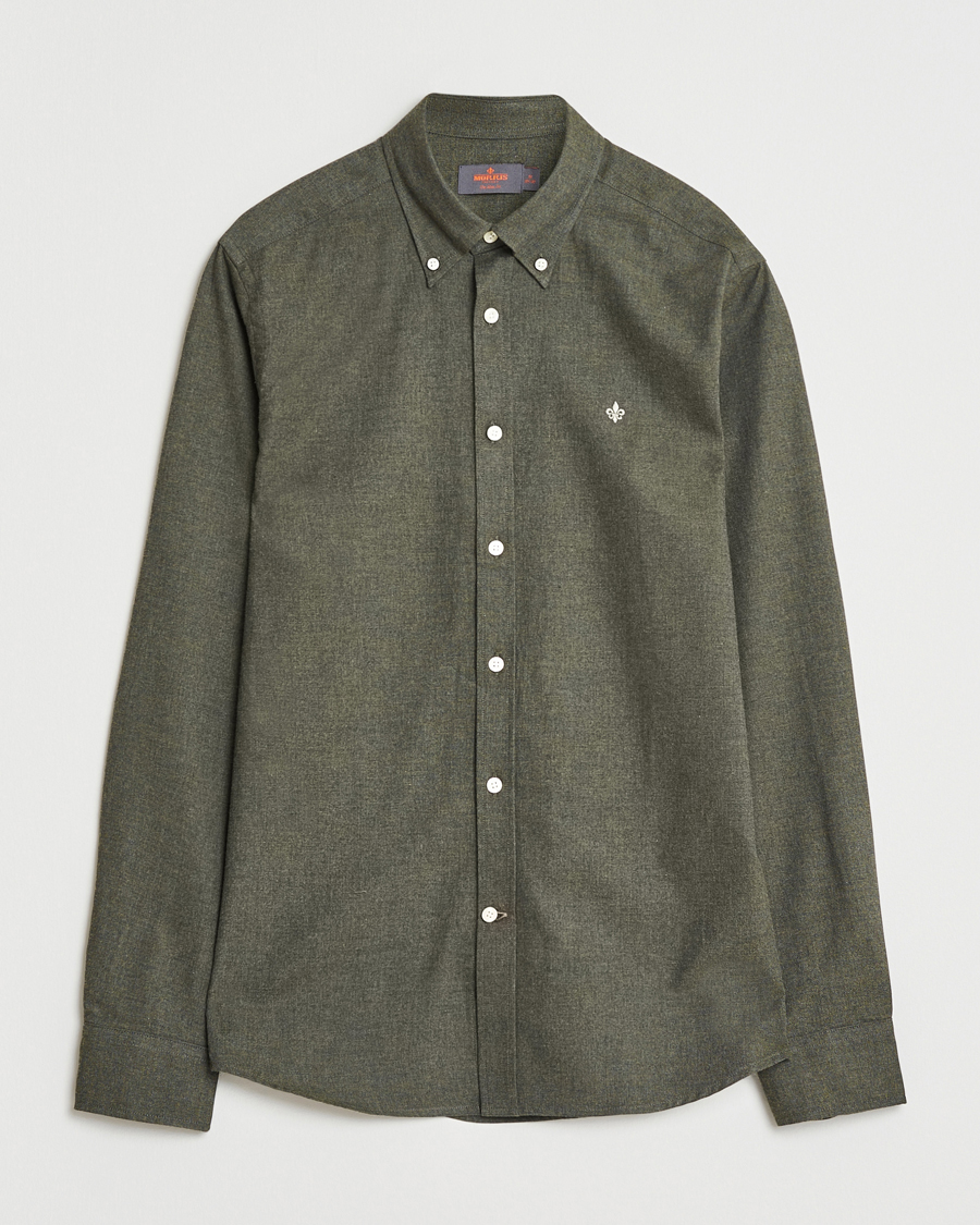 Herr | Skjortor | Morris | Watts Flannel Shirt Olive