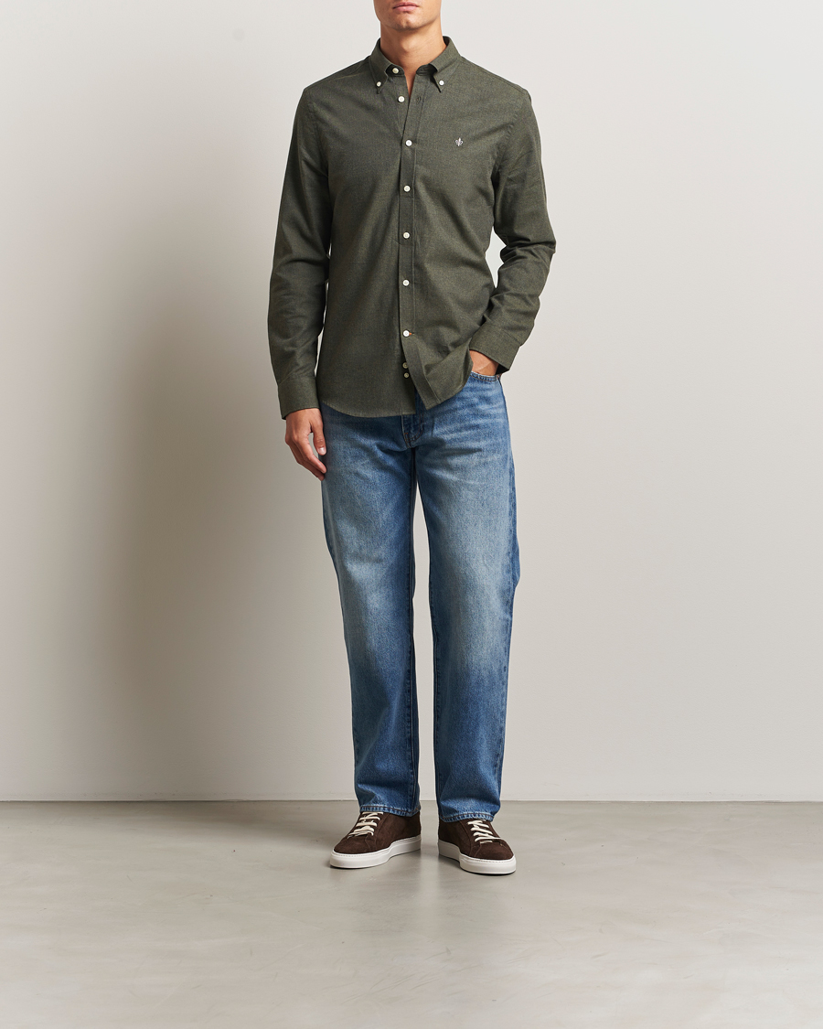 Herr | Skjortor | Morris | Watts Flannel Shirt Olive