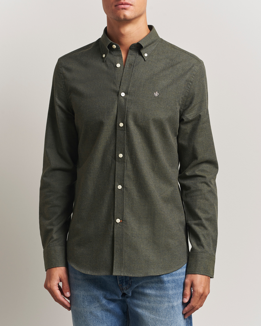 Herr | Skjortor | Morris | Watts Flannel Shirt Olive