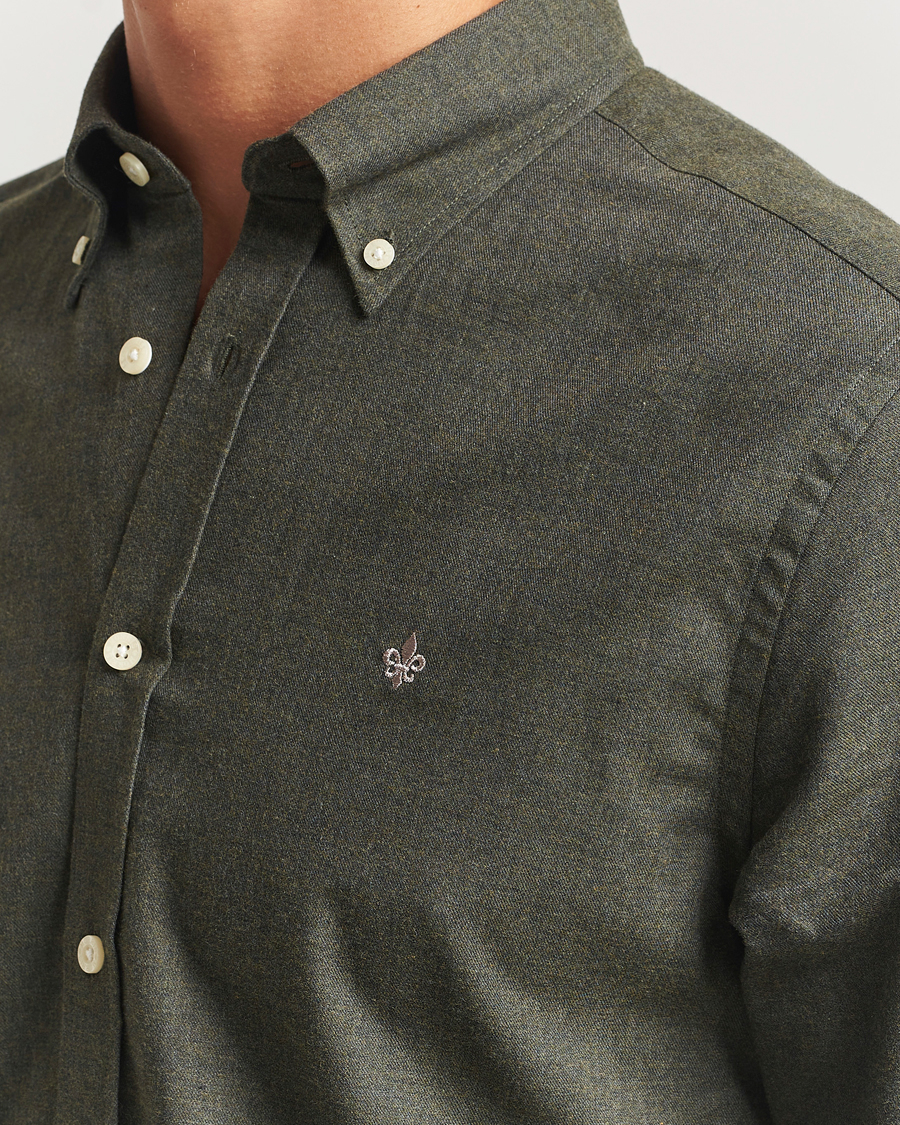 Herr | Skjortor | Morris | Watts Flannel Shirt Olive