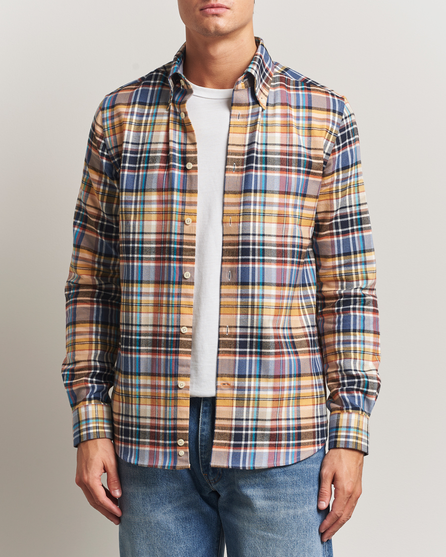 Herr | Skjortor | Morris | Happy Tartan Check Shirt Yellow