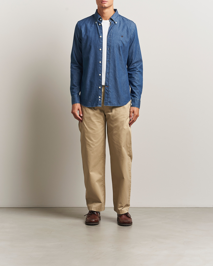 Herr | Skjortor | Morris | Light Denim Shirt Blue