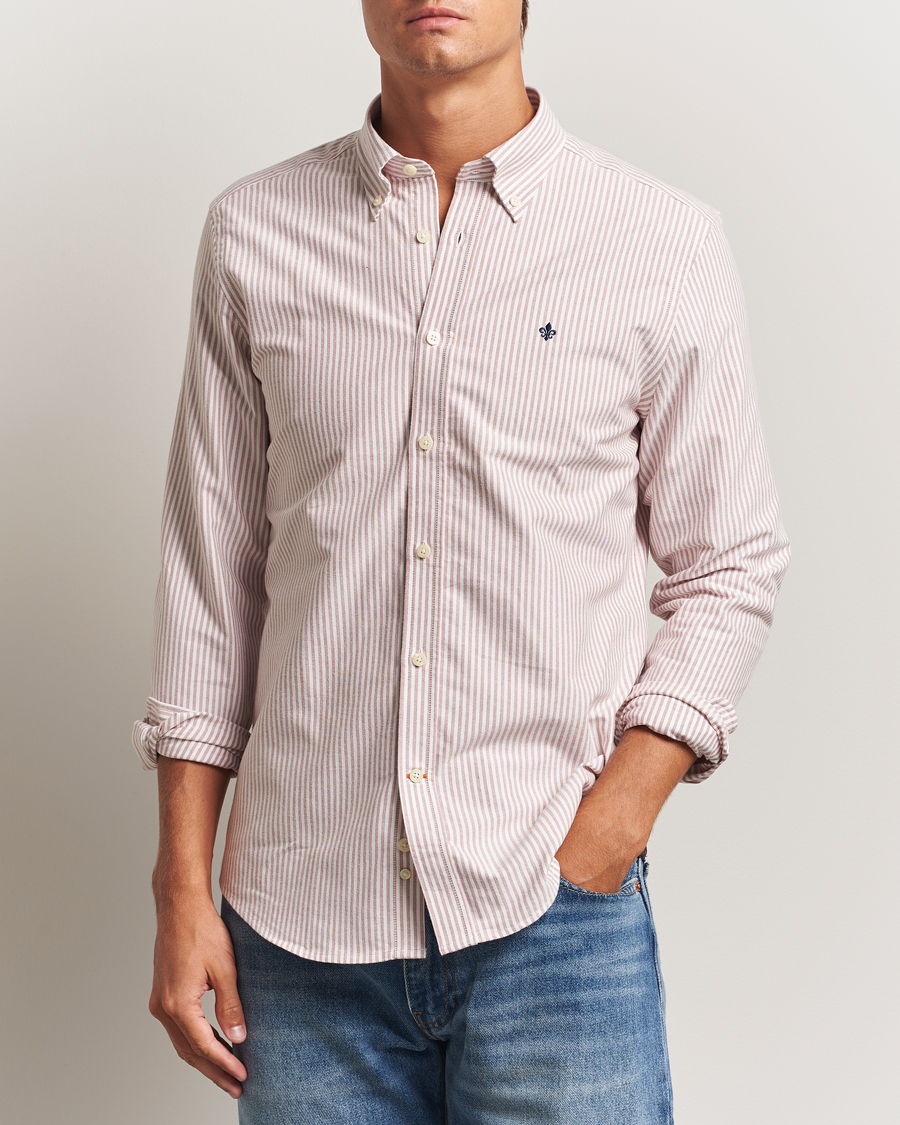 Herr | Skjortor | Morris | Douglas Oxford Striped Shirt Red
