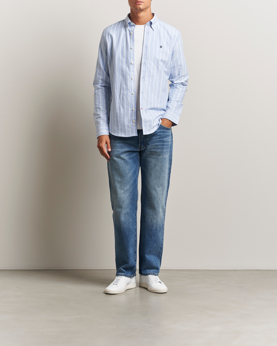 Herr | Skjortor | Morris | Douglas Oxford Striped Shirt Light Blue