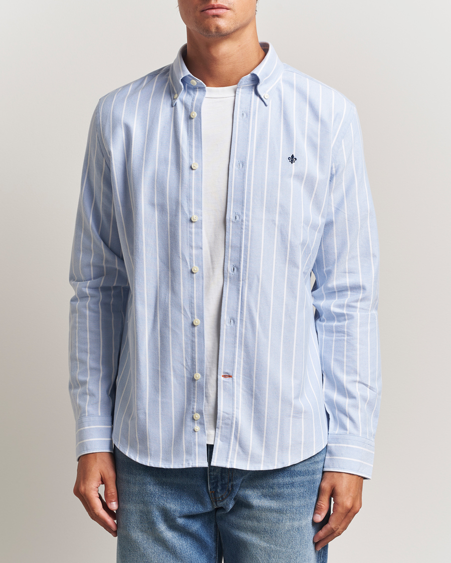 Herr | Skjortor | Morris | Douglas Oxford Striped Shirt Light Blue
