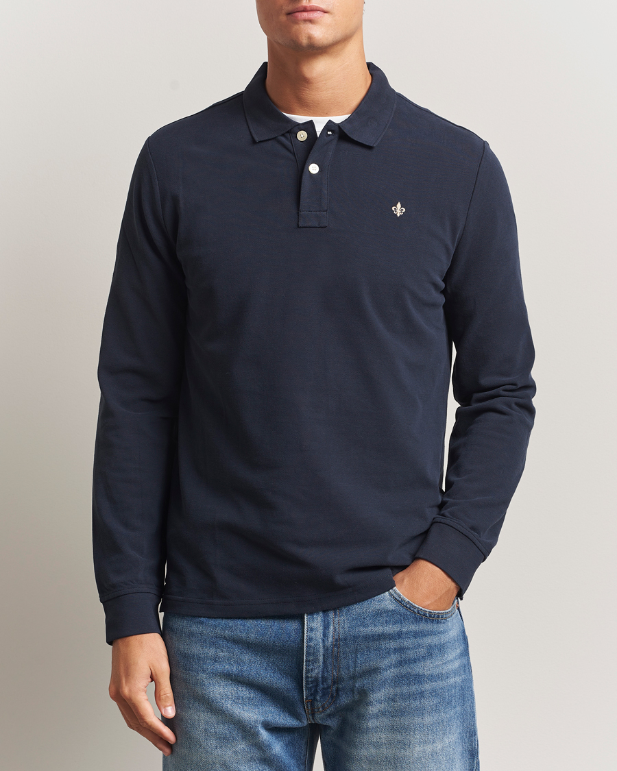 Herr | Tröjor | Morris | Camden Long Sleeve Polo Shirt Navy