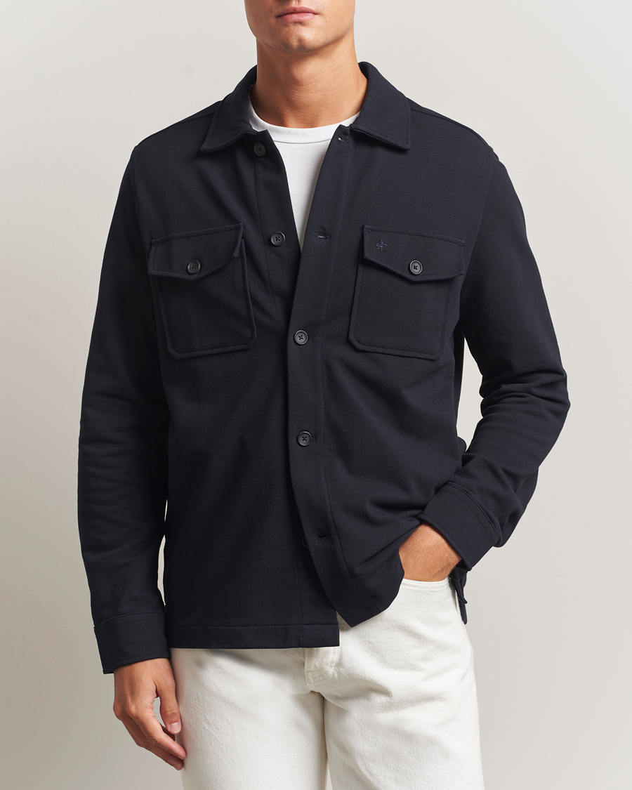 Herr | Skjortor | Morris | Andrew Jersey Overshirt Old Blue