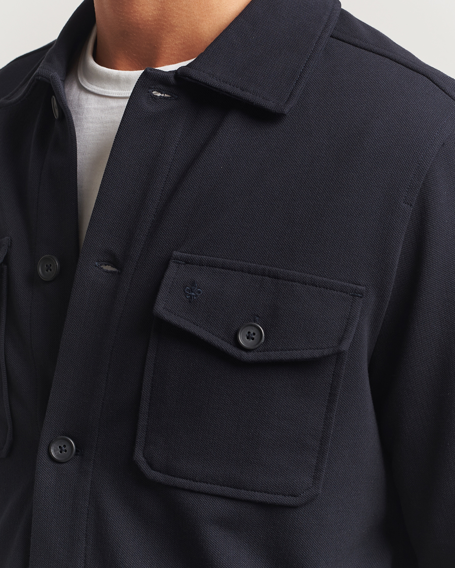 Herr | Skjortor | Morris | Andrew Jersey Overshirt Old Blue