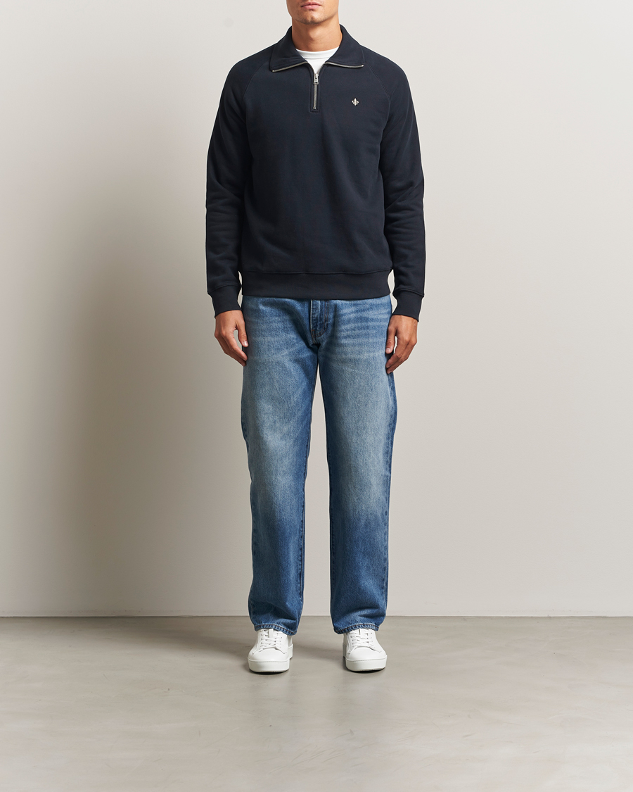 Herr | Tröjor | Morris | Maryon Half Zip Sweatshirt Old Blue