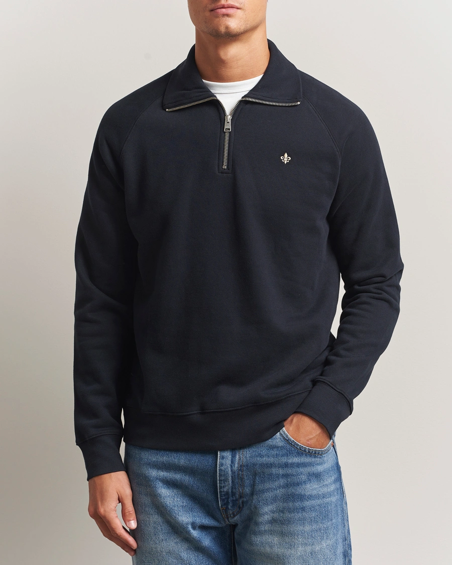 Herr | Tröjor | Morris | Maryon Half Zip Sweatshirt Old Blue