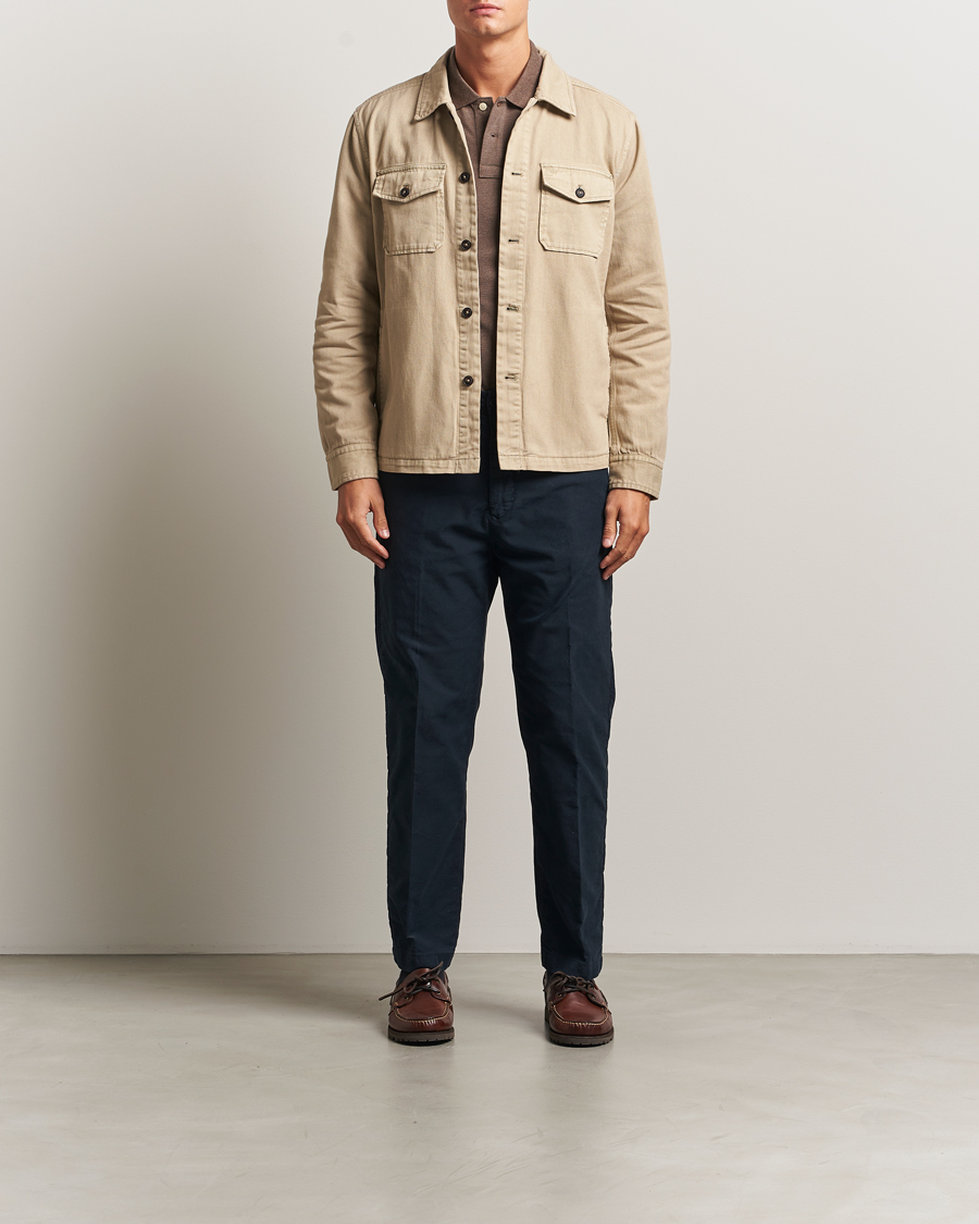 Herr | Skjortor | Morris | Alain Twill Shirt Jacket Khaki