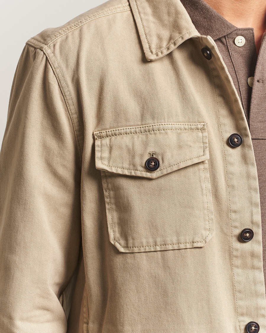 Herr | Skjortor | Morris | Alain Twill Shirt Jacket Khaki