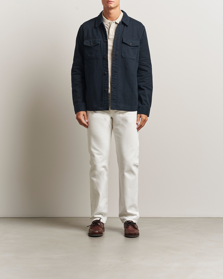 Herr | Skjortor | Morris | Alain Twill Shirt Jacket Old Blue