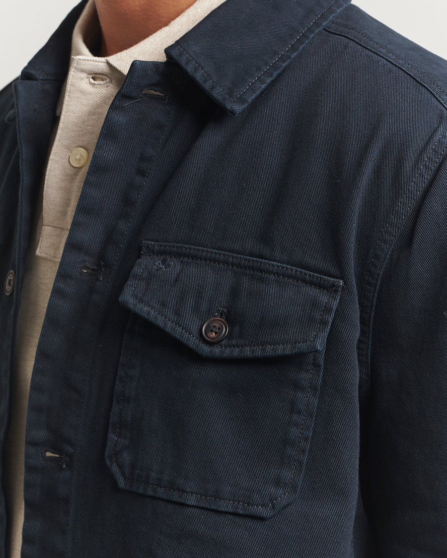 Herr | Skjortor | Morris | Alain Twill Shirt Jacket Old Blue