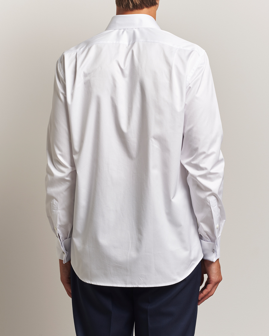Herr | Skjortor | Stenströms | Regular Fit Cotton Twill Double Cuff Shirt White