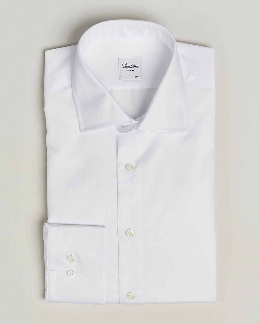 Herr | Skjortor | Stenströms | Regular Fit Cotton Twill Shirt White