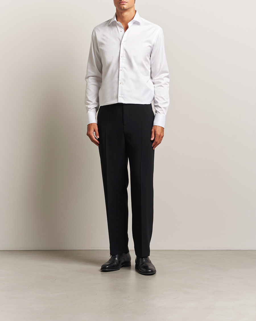 Herr | Skjortor | Stenströms | Regular Fit Cotton Twill Shirt White