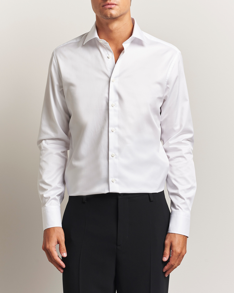 Herr | Skjortor | Stenströms | Regular Fit Cotton Twill Shirt White