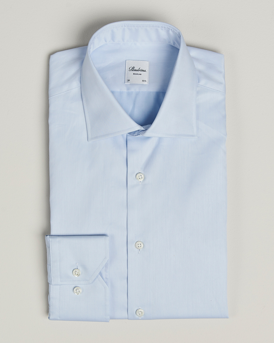 Herr | Skjortor | Stenströms | Regular Fit Cotton Twill Shirt Blue