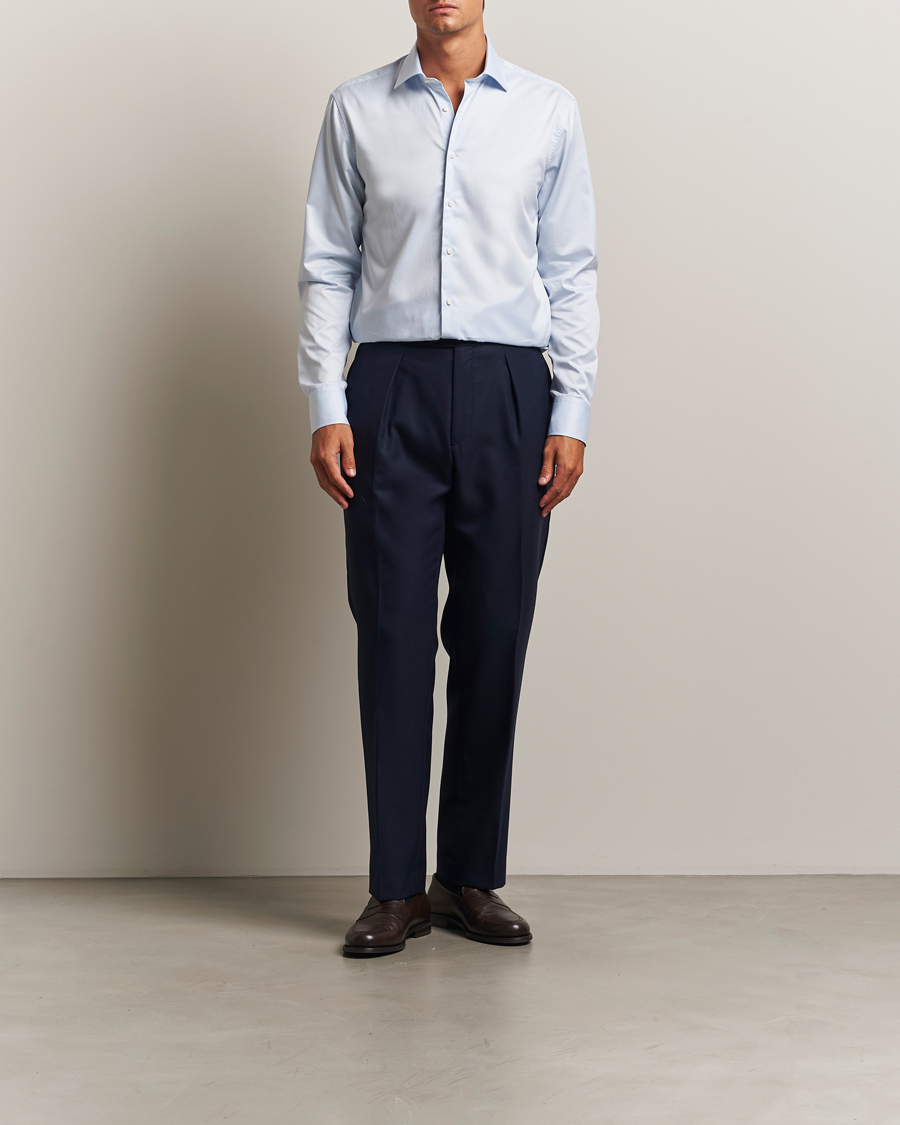 Herr | Skjortor | Stenströms | Regular Fit Cotton Twill Shirt Blue