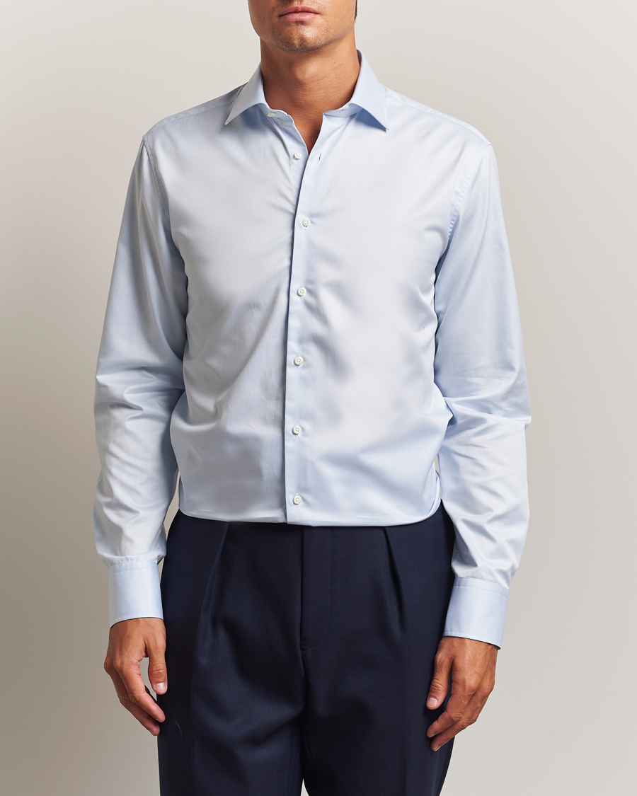 Herr | Skjortor | Stenströms | Regular Fit Cotton Twill Shirt Blue