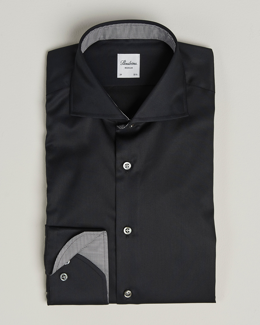 Herr | Skjortor | Stenströms | Regular Fit Contrast Shirt Black