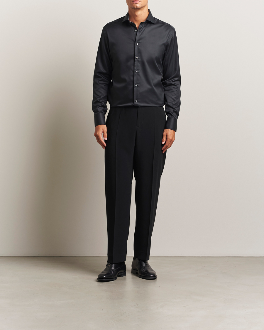 Herr | Skjortor | Stenströms | Regular Fit Contrast Shirt Black