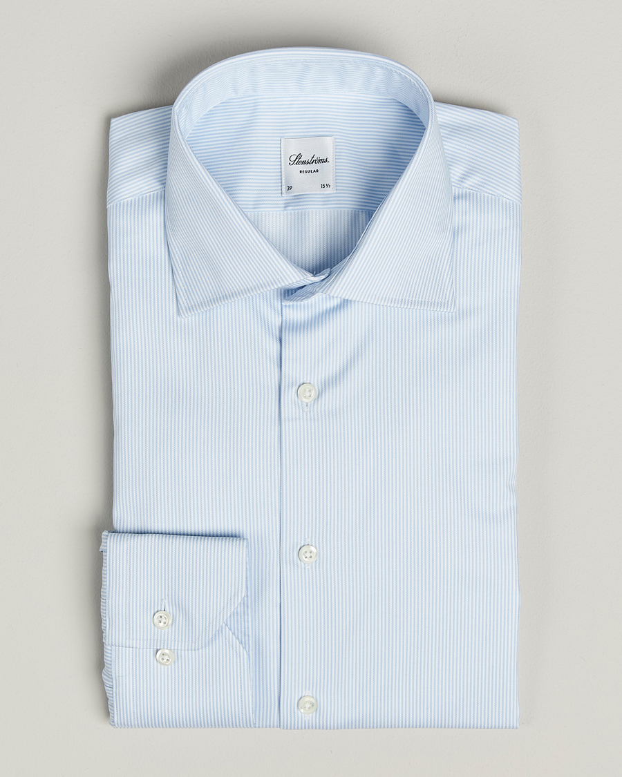 Herr | Skjortor | Stenströms | Regular Fit Thin Stripe Shirt White/Blue