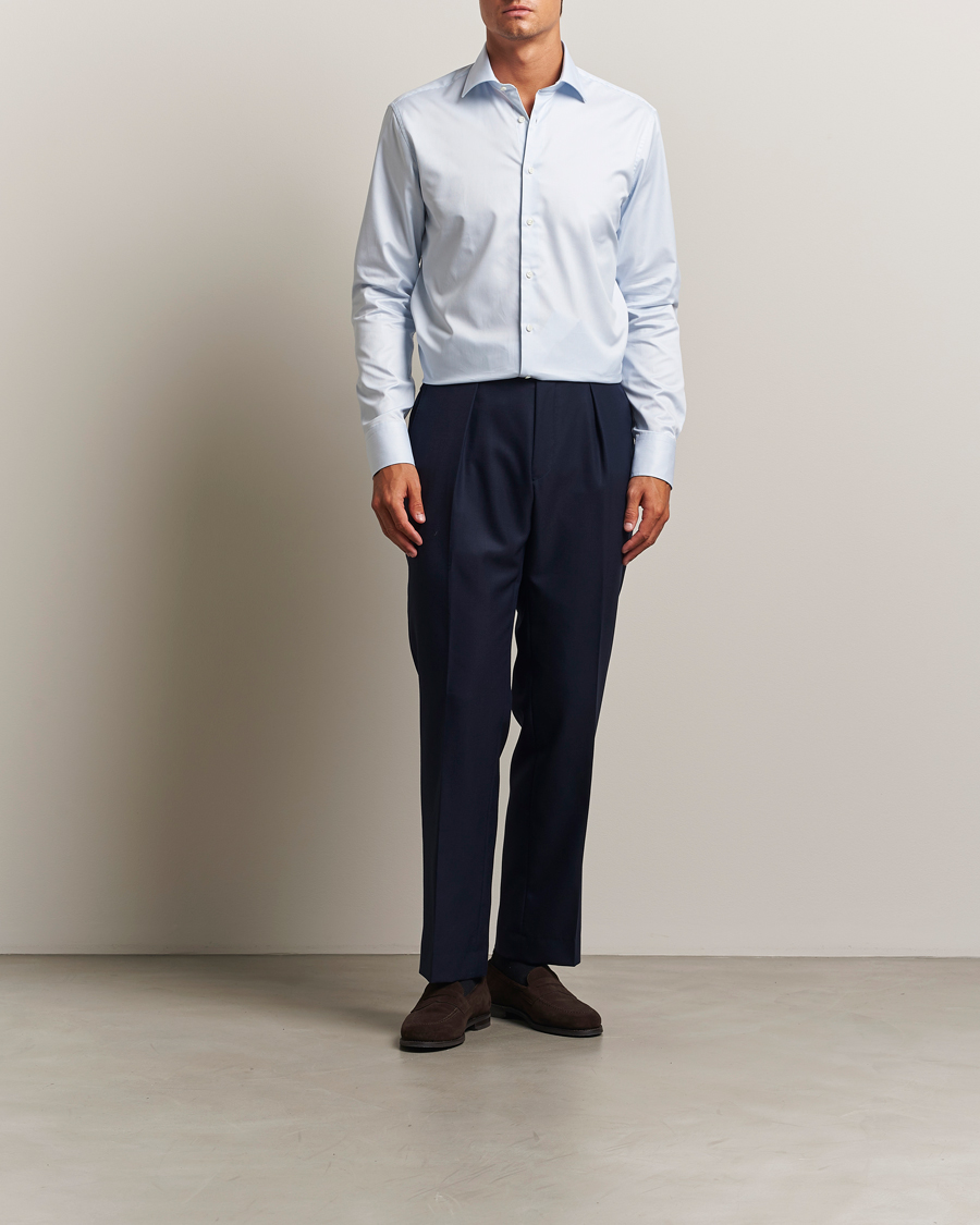Herr | Skjortor | Stenströms | Regular Fit Thin Stripe Shirt White/Blue