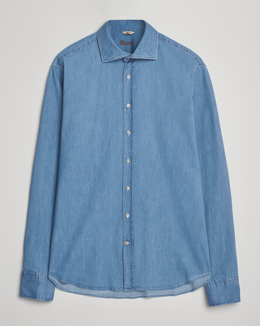 Herr | Skjortor | Stenströms | Regular Fit Garment Washed Shirt Light Denim