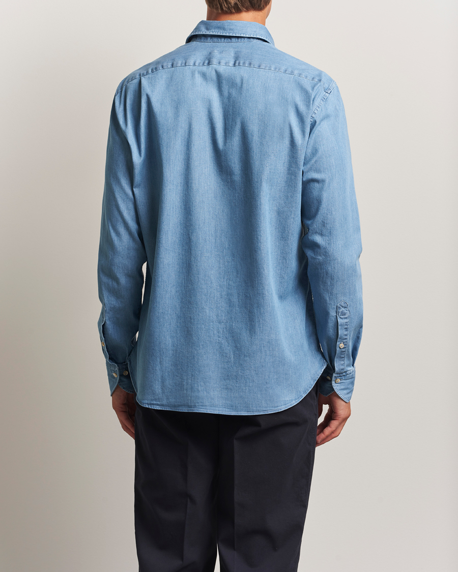 Herr | Skjortor | Stenströms | Regular Fit Garment Washed Shirt Light Denim
