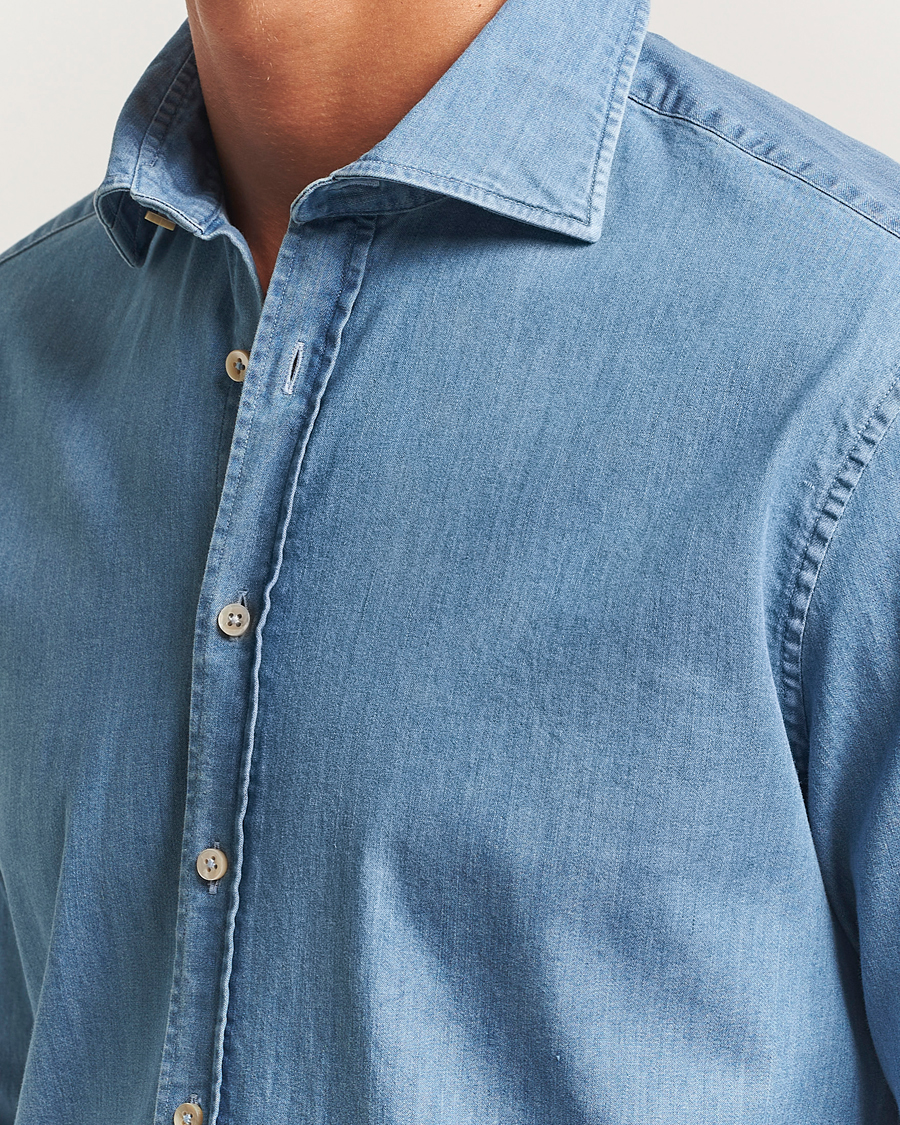 Herr | Skjortor | Stenströms | Regular Fit Garment Washed Shirt Light Denim