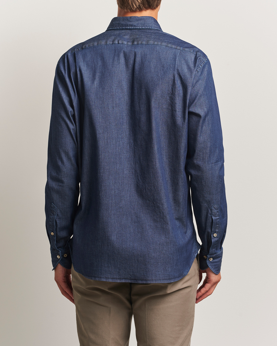 Herr | Skjortor | Stenströms | Regular Fit Garment Washed Shirt Dark Denim