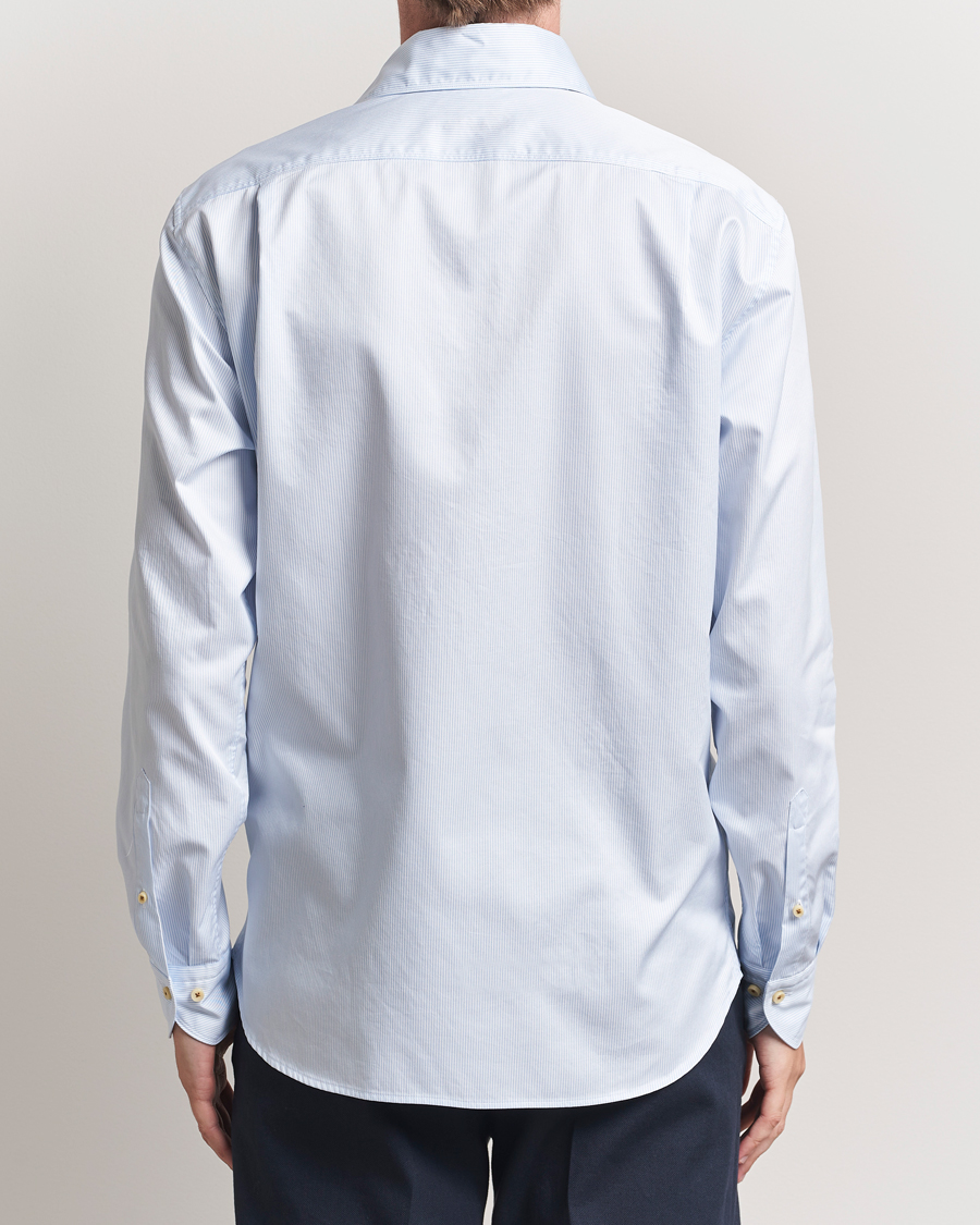 Herr | Skjortor | Stenströms | Regular Fit Pinstriped Casual Shirt Light Blue