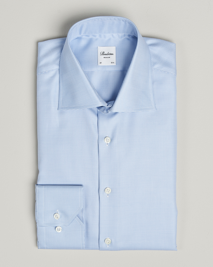 Herr | Skjortor | Stenströms | Regular Fit Houndstooth Shirt Blue