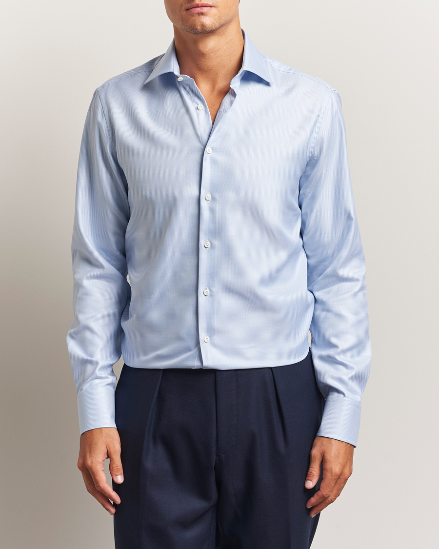 Herr | Skjortor | Stenströms | Regular Fit Houndstooth Shirt Blue