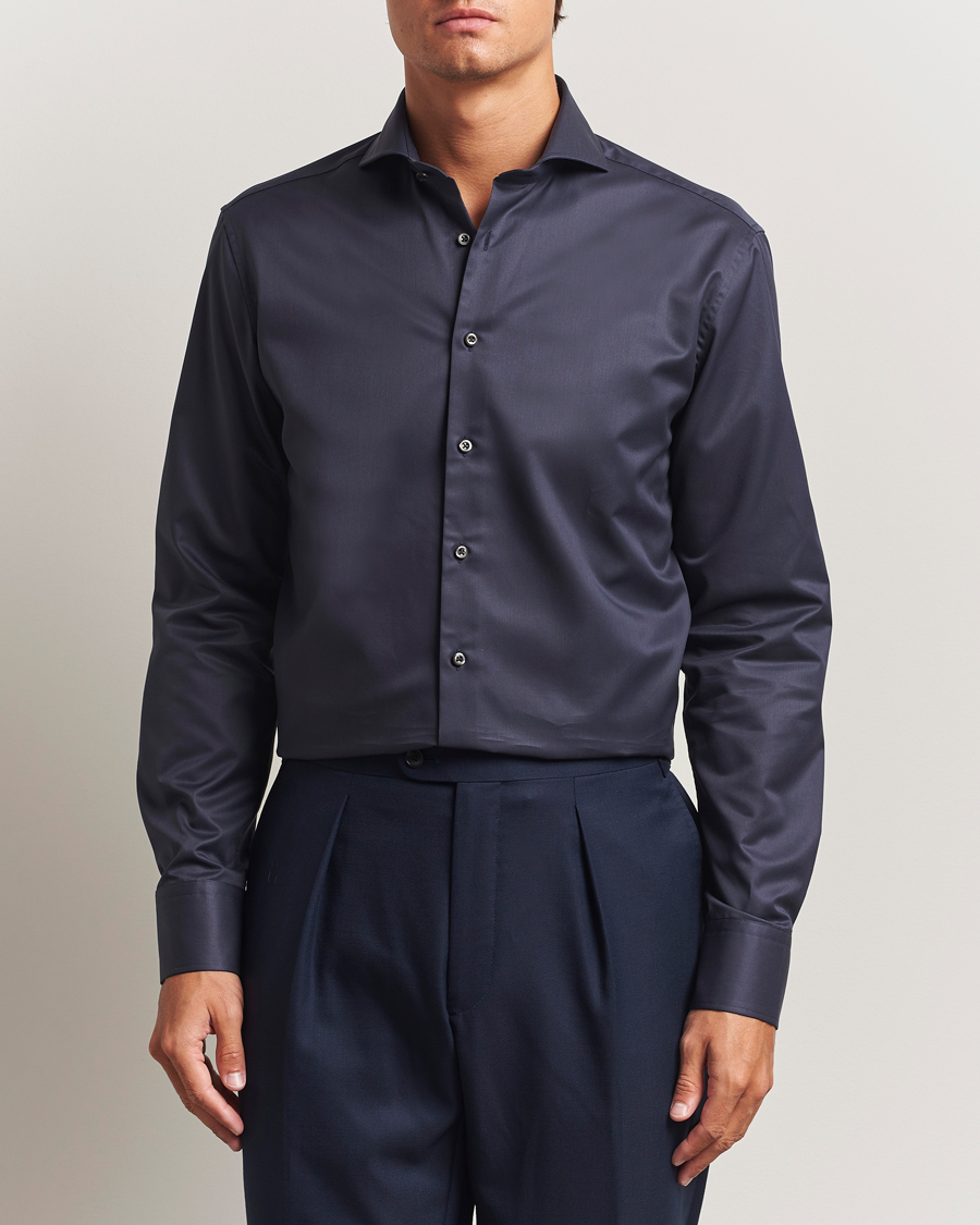 Herr | Skjortor | Stenströms | Regular Fit Extreme Cut Away Shirt Navy