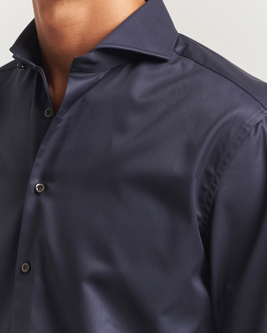 Herr | Skjortor | Stenströms | Regular Fit Extreme Cut Away Shirt Navy