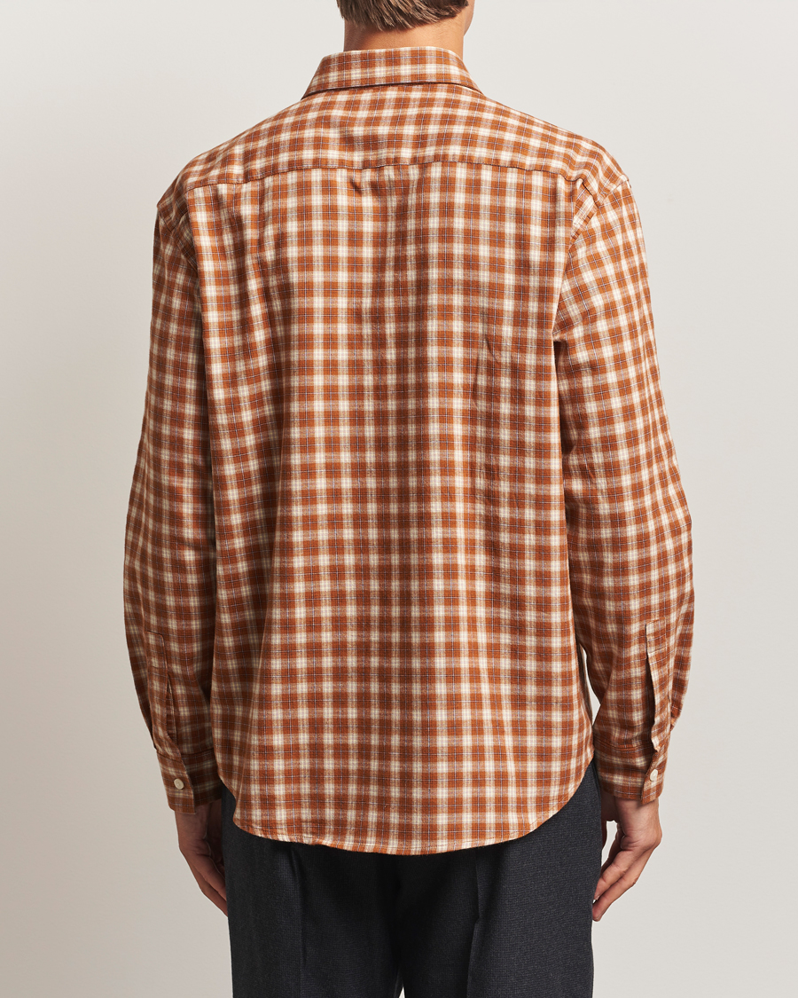 Herr | Skjortor | NN07 | Deon Flannel Checked Shirt Light Brown