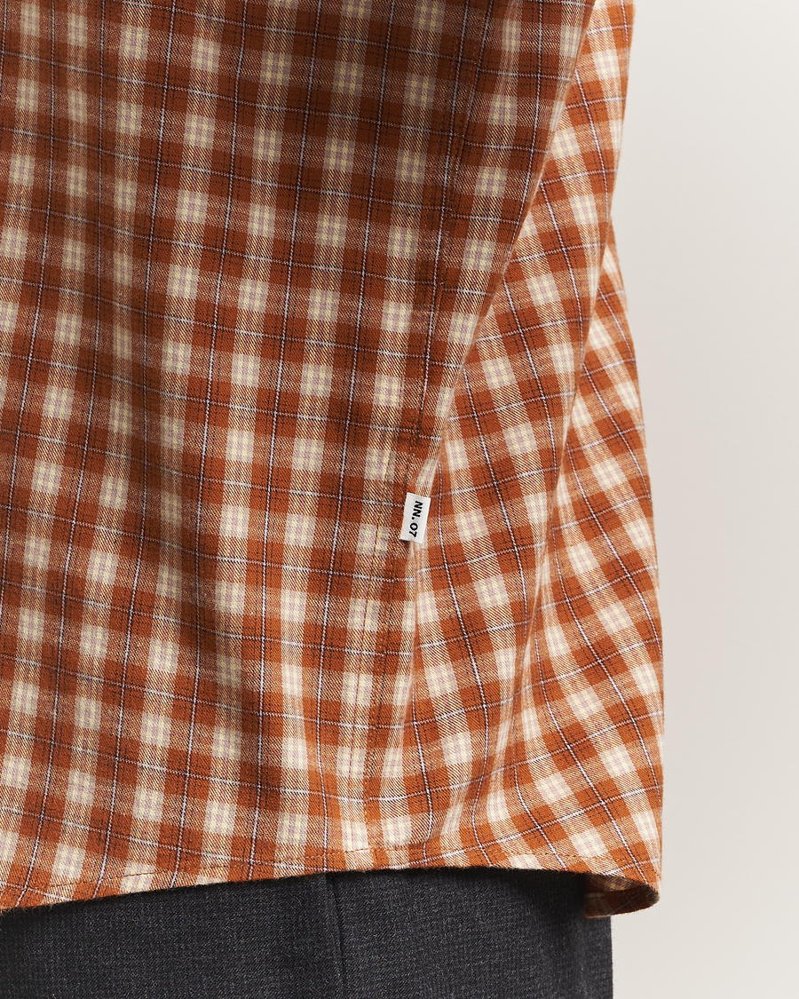 Herr | Skjortor | NN07 | Deon Flannel Checked Shirt Light Brown