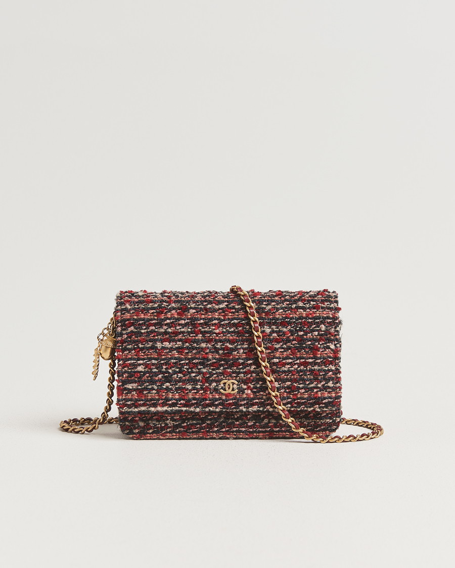 Herr | Pre-Owned & Vintage Bags | Chanel Pre-Owned | Tweed Wallet On Chain Red