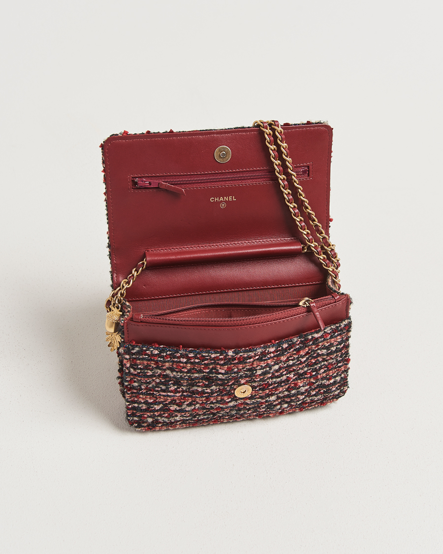 Herr | Pre-Owned & Vintage Bags | Chanel Pre-Owned | Tweed Wallet On Chain Red
