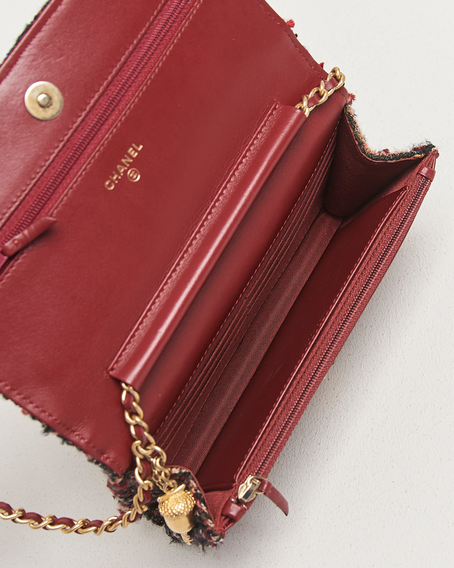 Herr | Pre-Owned & Vintage Bags | Chanel Pre-Owned | Tweed Wallet On Chain Red
