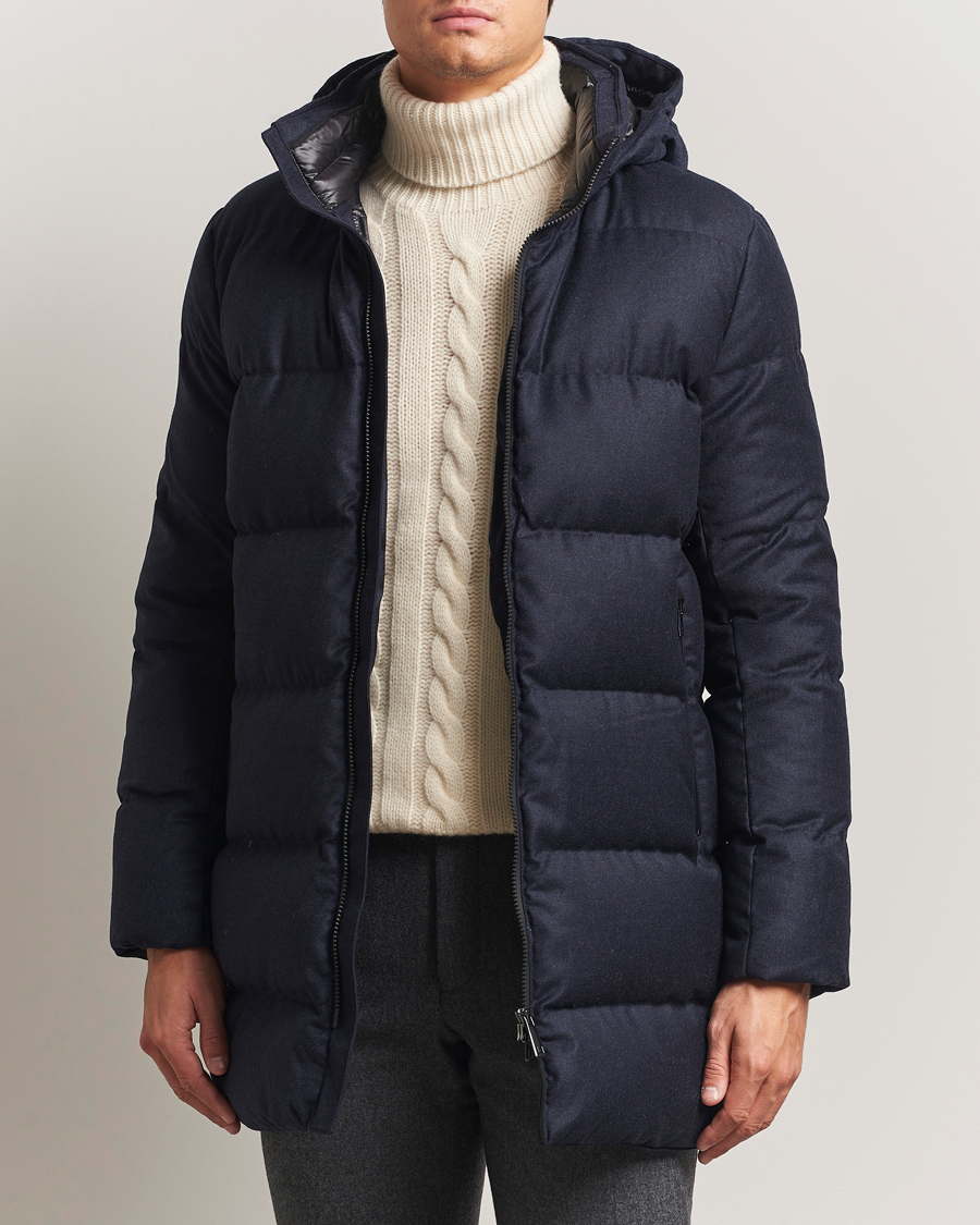 Herr | Jackor | UBR | Concorde Wool Parka Savile Dark Navy Melange
