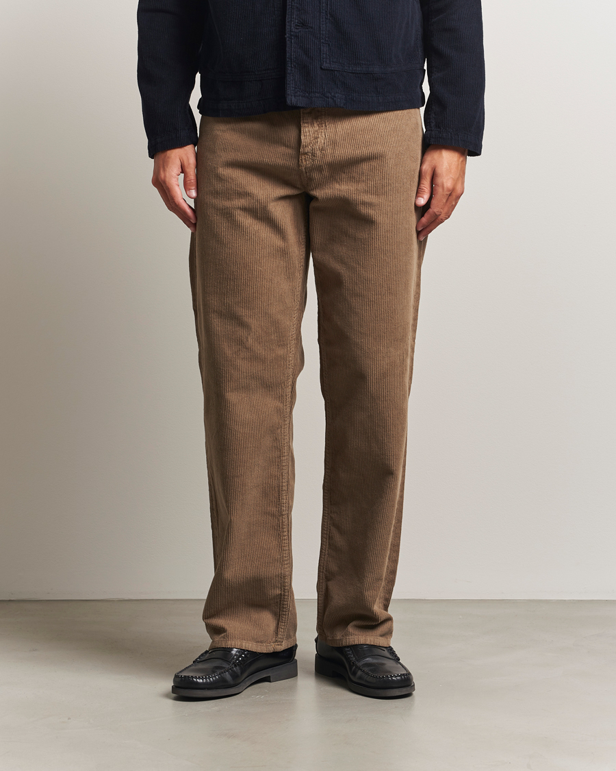 Herr | Byxor | Sunflower | Loose Corduroy Pants Taupe