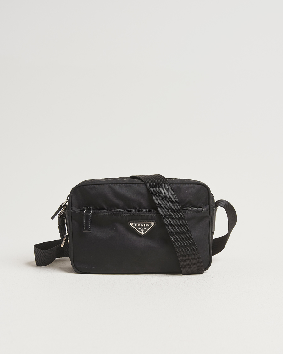 Herr | Pre-Owned & Vintage Bags | Prada Pre-Owned | Tessuto Nylon Leather Shoulder Bag Black